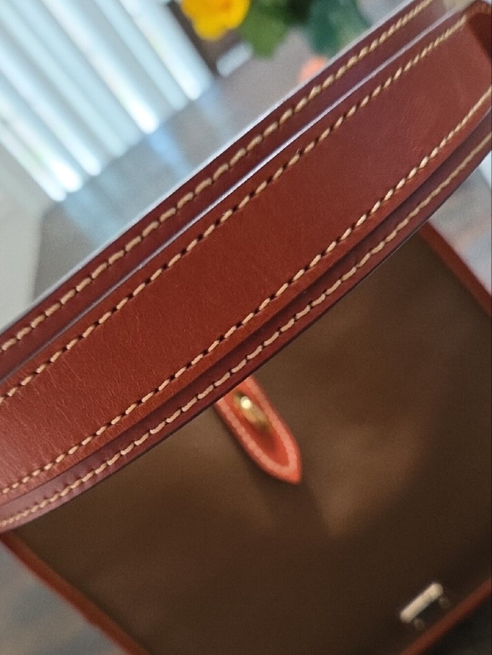 Dooney & Bourke Brown Pebbled Leather Shoulder Bag with Tan Trim - Picture 13 of 13